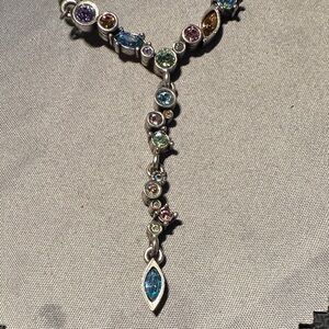 Patricia Locke Dazzling Silver and Blue Gemstone Necklace